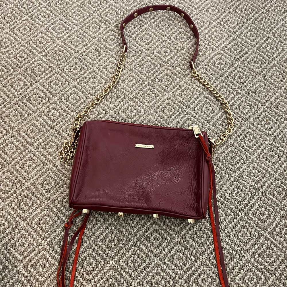 Rebecca Minkoff Mini 5 Zip Convertible Crossbody in Crimson and Gold